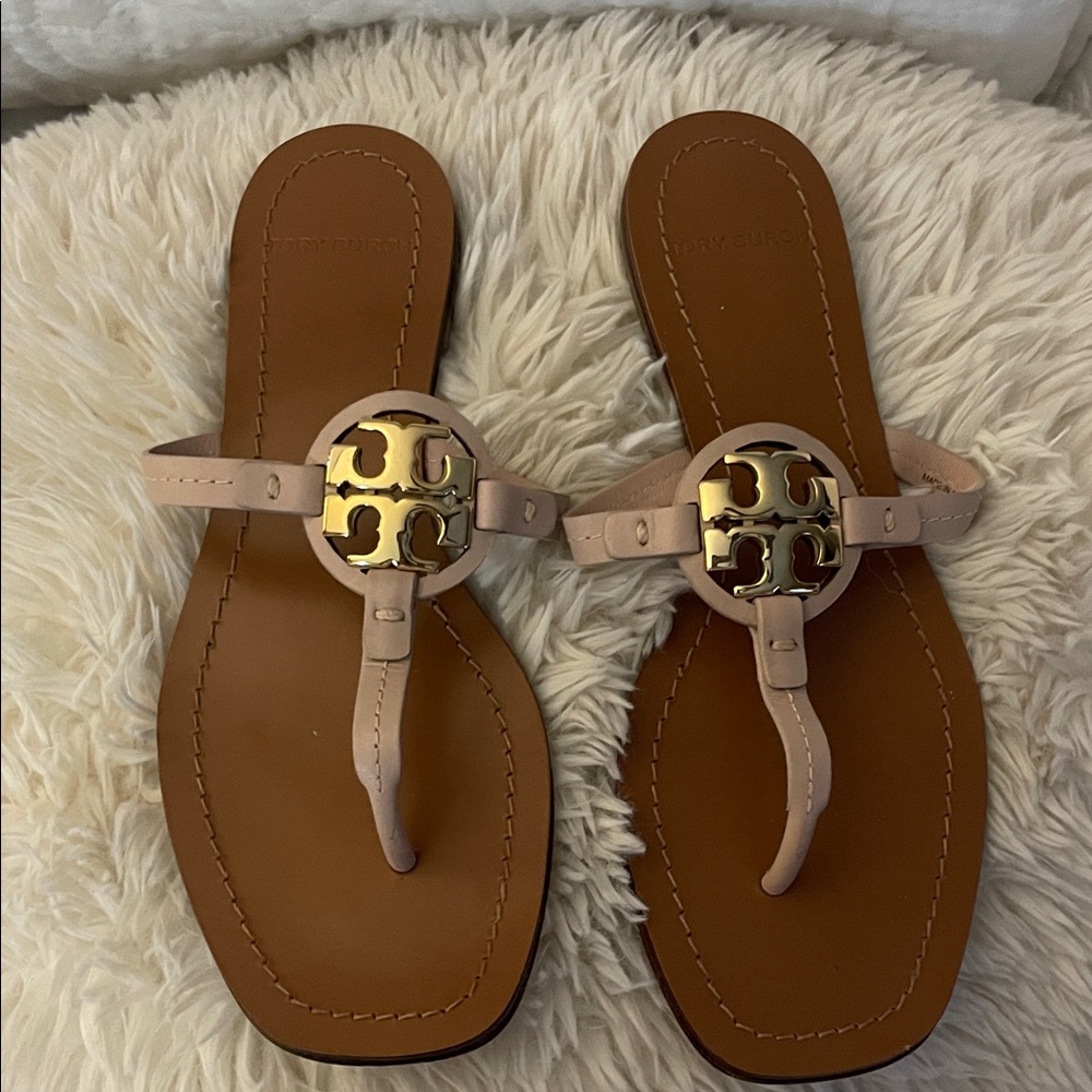 Tory Burch Blush and Brown Sandals